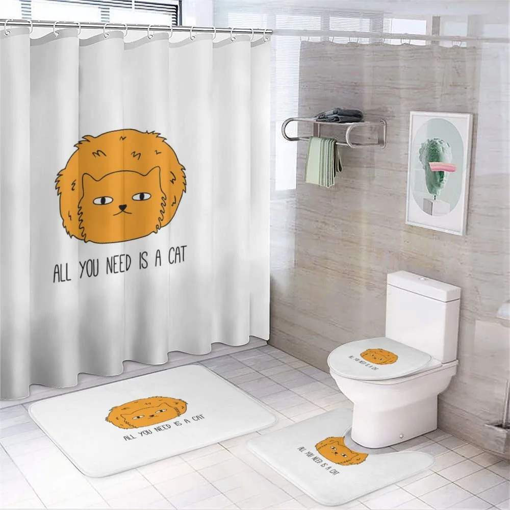 All You Need is a Cat Saying — 4-Piece Bathroom Set preview