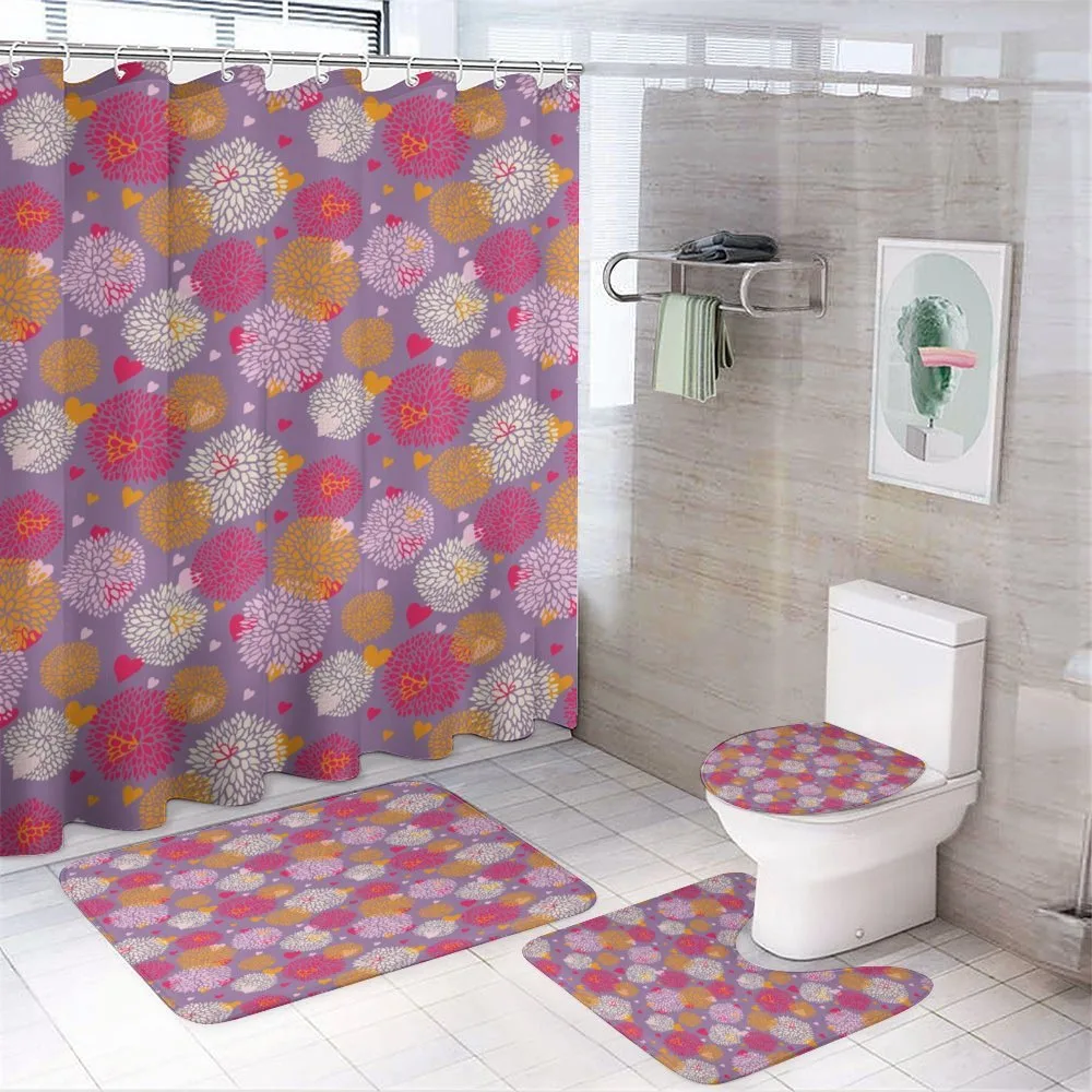 Blooming Flowers and Hearts — 4-Piece Bathroom Set preview
