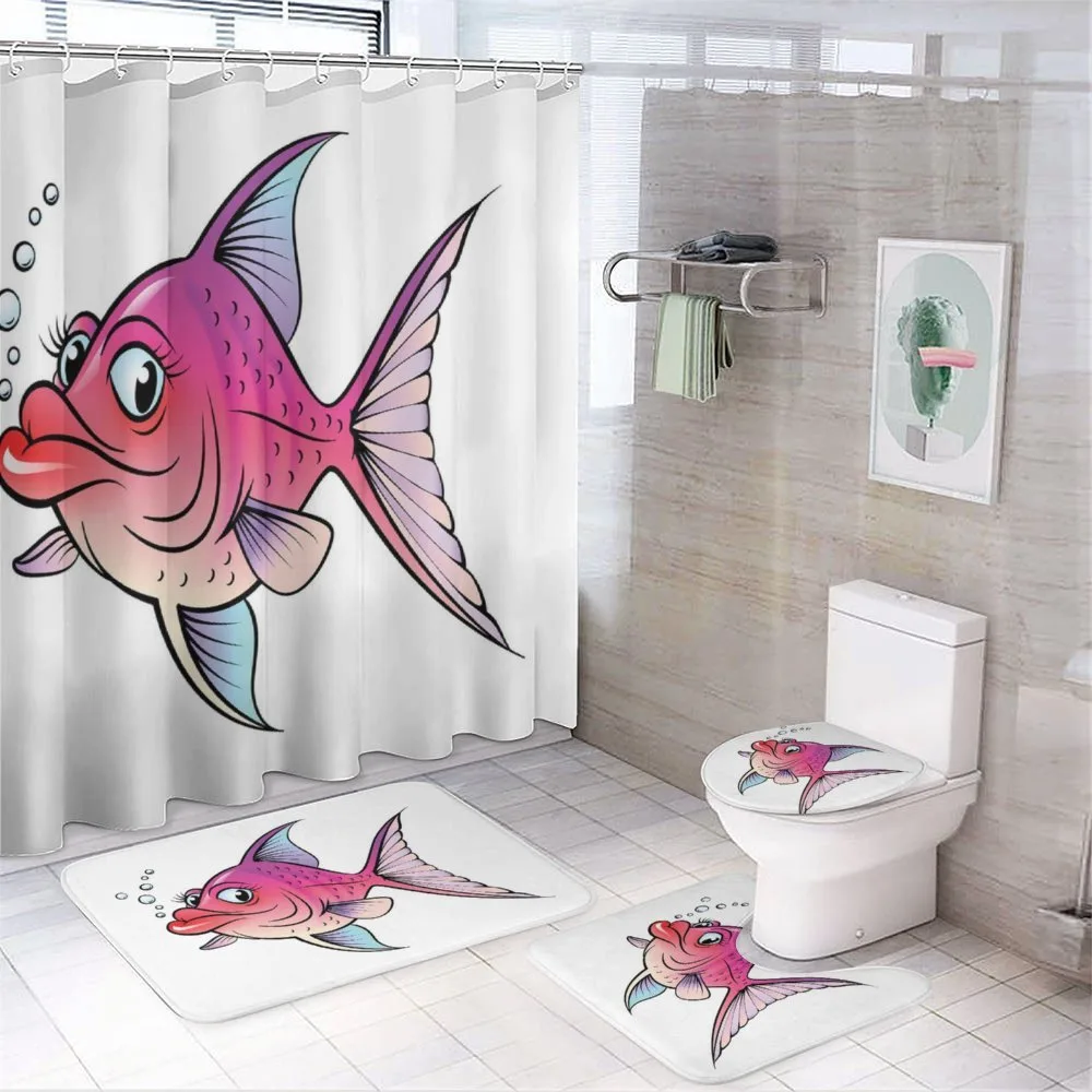 Cartoon Female Goldfish — 4-Piece Bathroom Set preview