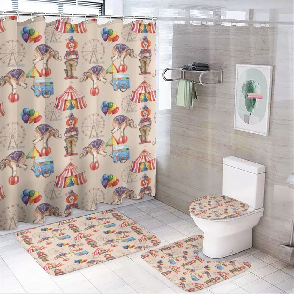Watercolor Circus Art — 4-Piece Bathroom Set preview