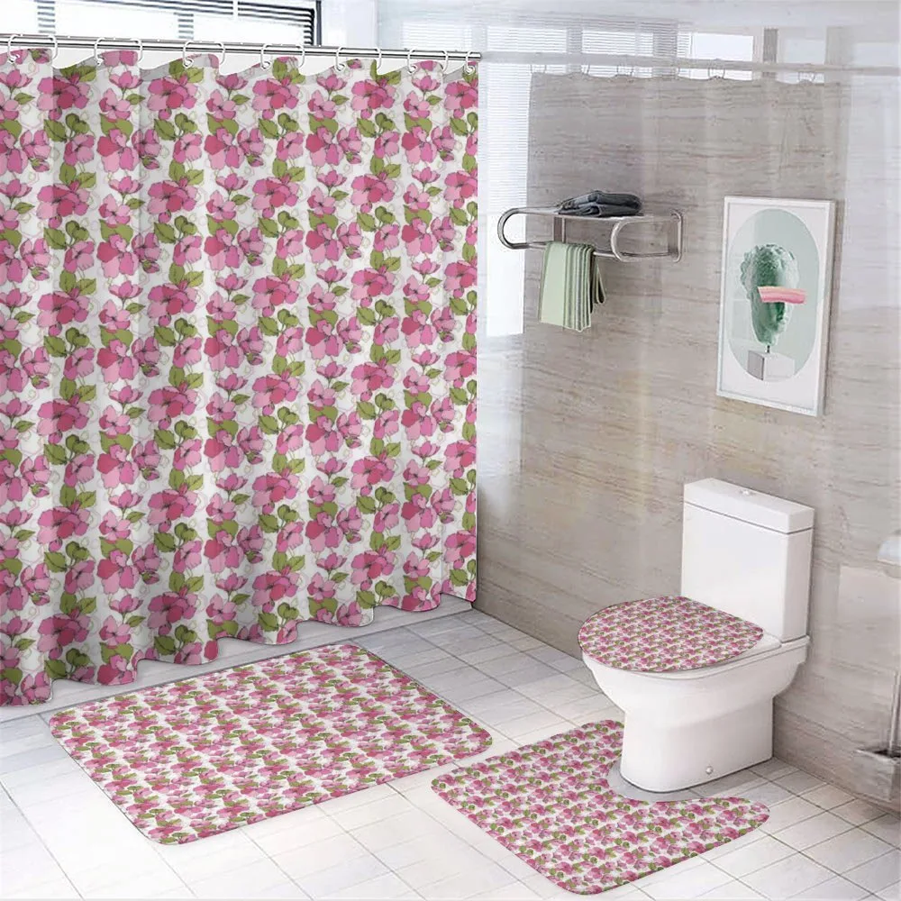 Blooming on Geometric — 4-Piece Bathroom Set preview