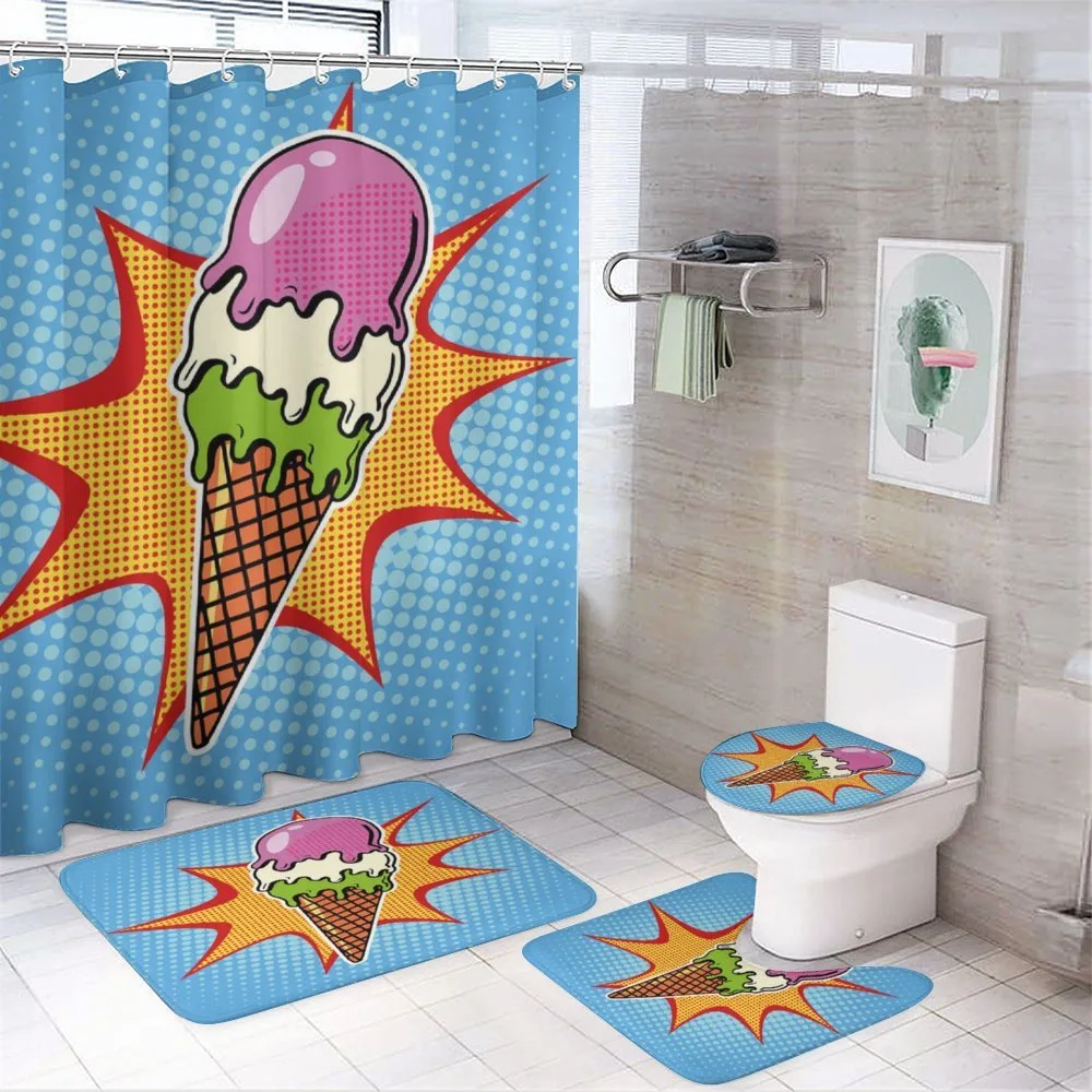 Retro Cone Dots — 4-Piece Bathroom Set preview