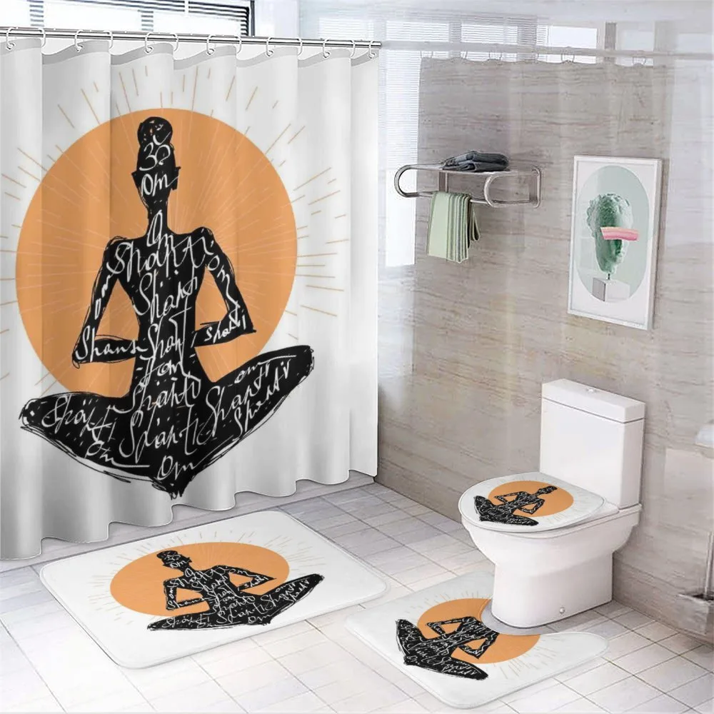 Meditating Lady Lotus — 4-Piece Bathroom Set preview