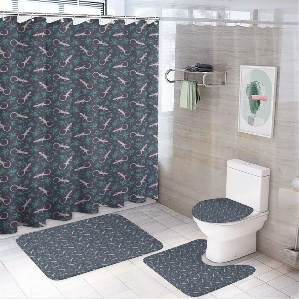 Reptiles with Boho Motifs — 4-Piece Bathroom Set preview
