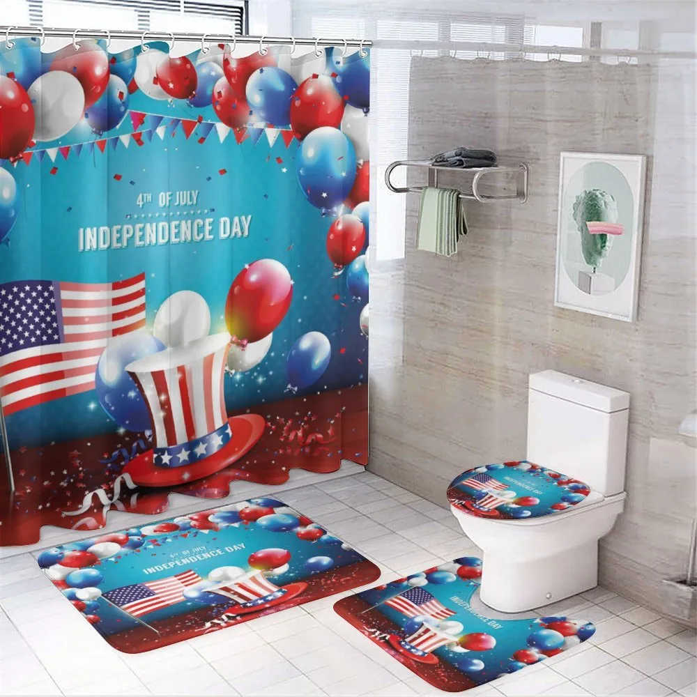 Uncle Sam Hat Flag — 4-Piece Bathroom Set preview