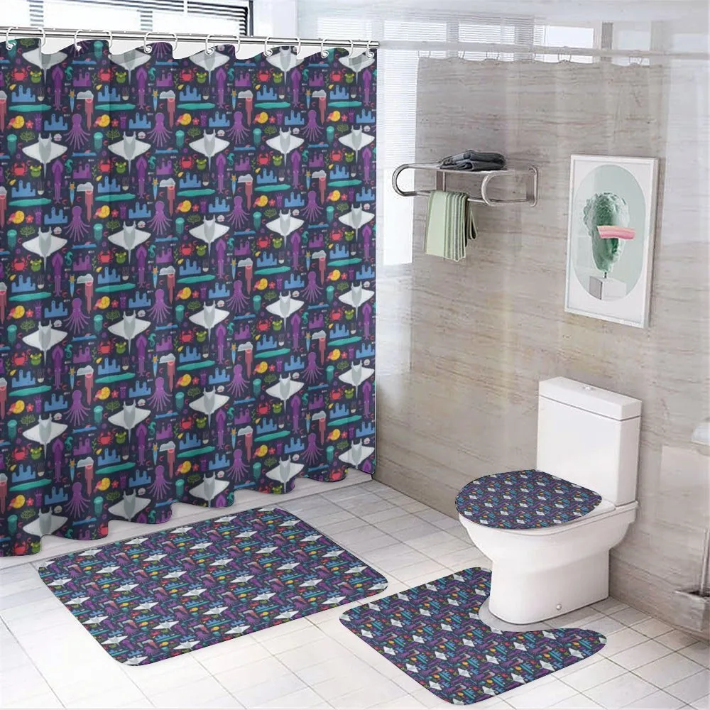 Exotic Aquatic Cartoon — 4-Piece Bathroom Set preview