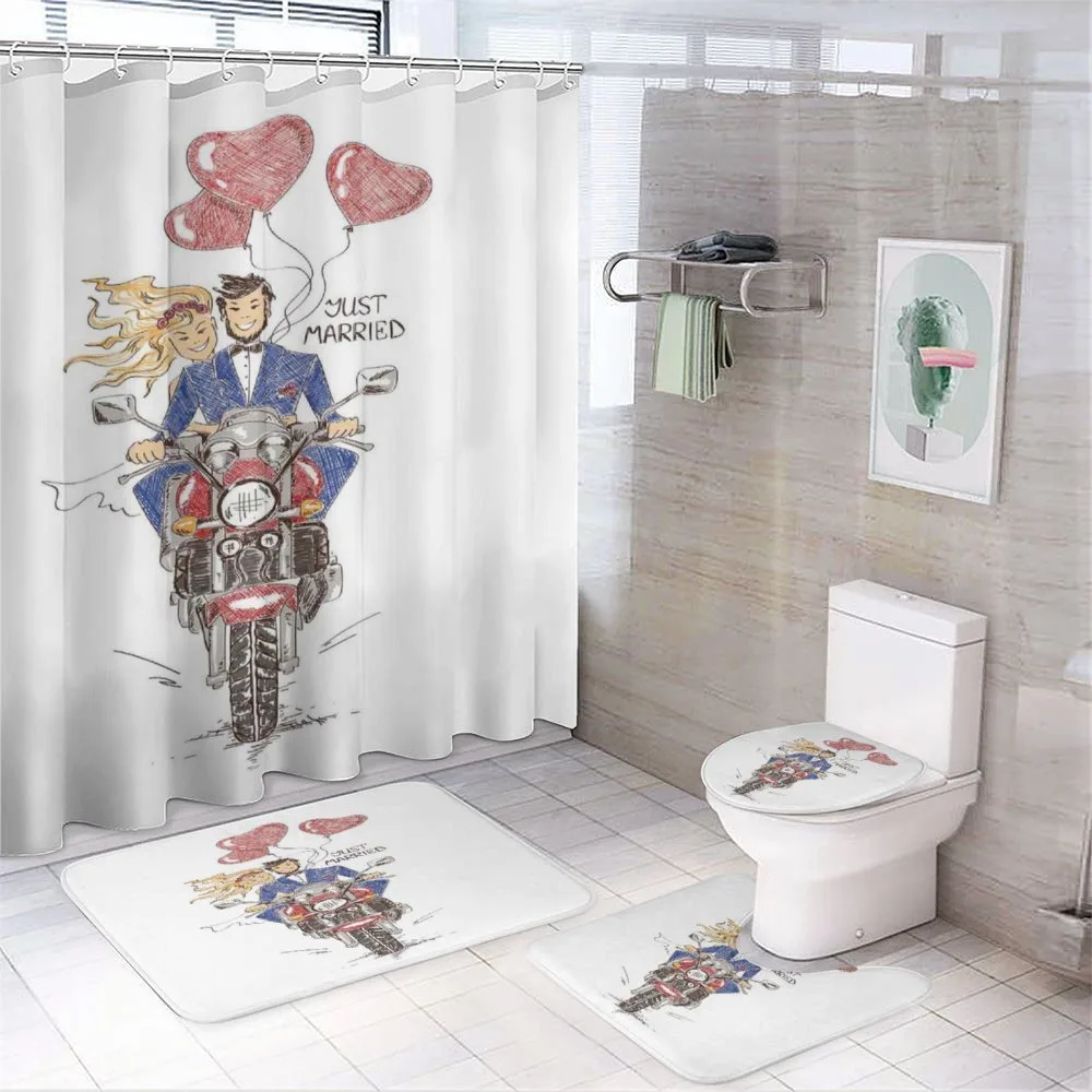 Wedding on Bike — 4-Piece Bathroom Set preview