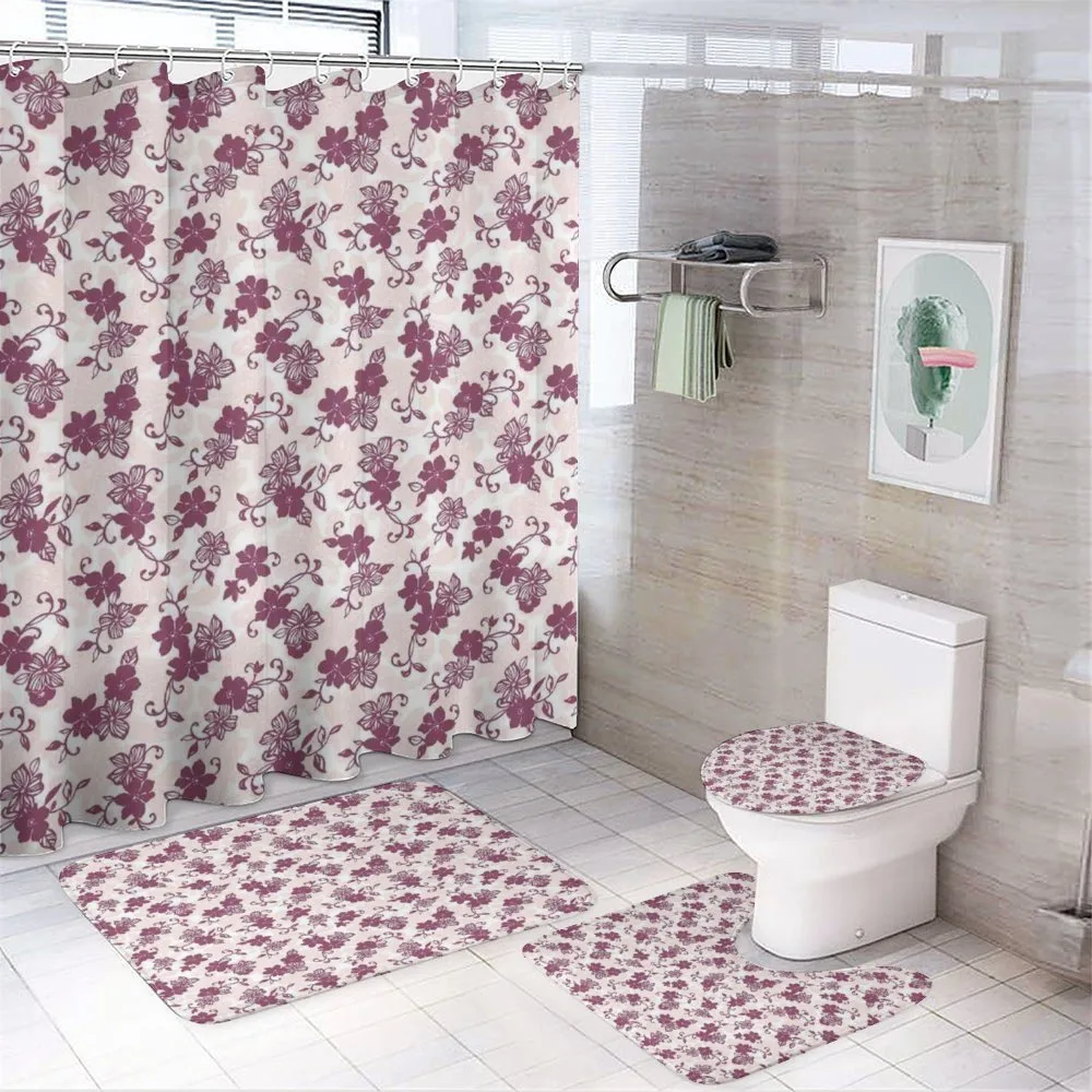 Oriental Flower Bouquet — 4-Piece Bathroom Set preview