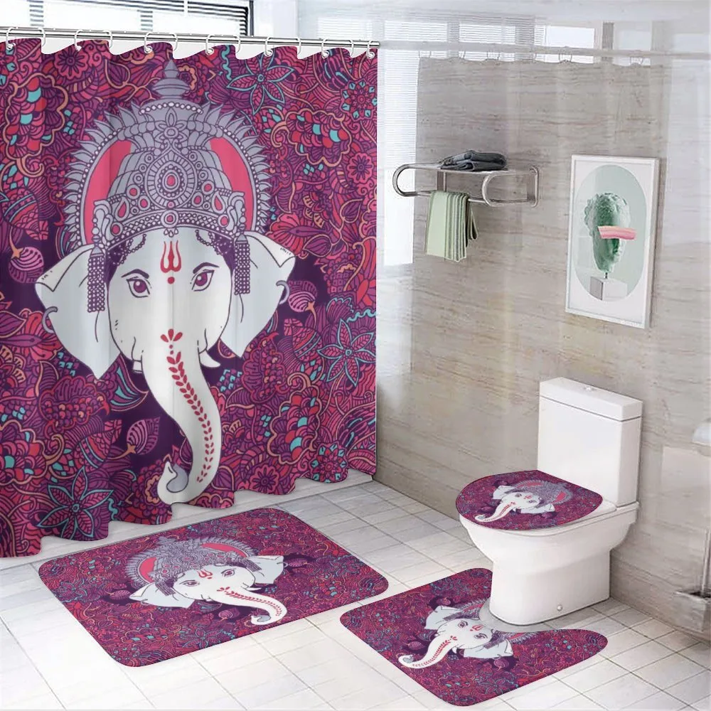 Elephant Mandala Art — 4-Piece Bathroom Set preview