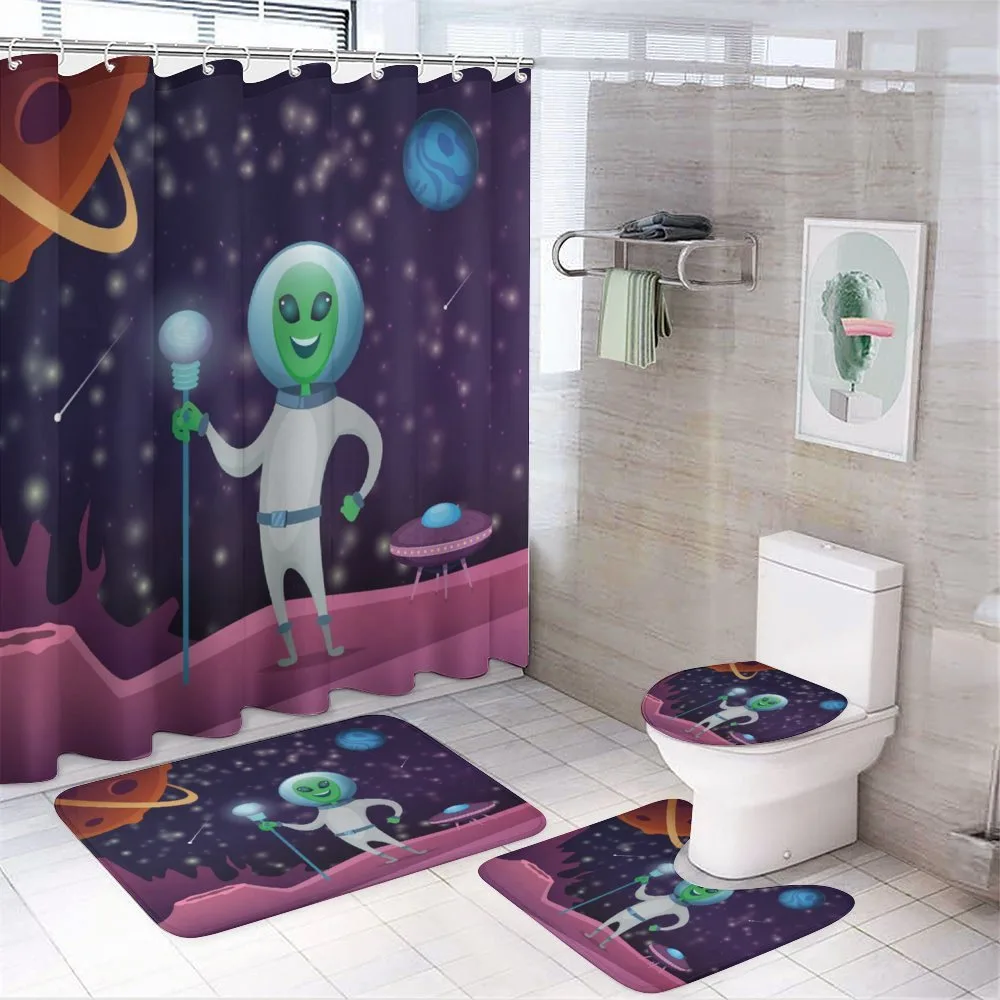 Cosmic Space Funny Character — 4-Piece Bathroom Set preview