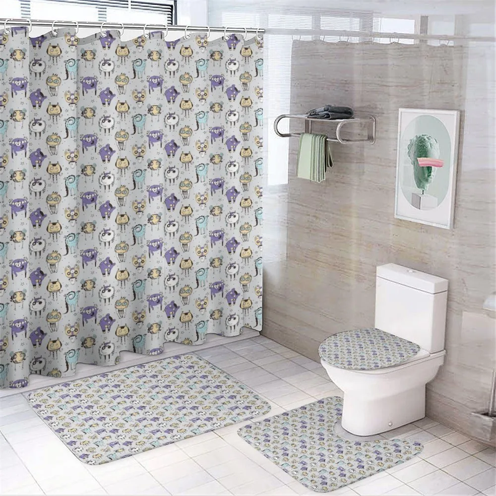 Hand Drawn Monster — 4-Piece Bathroom Set preview