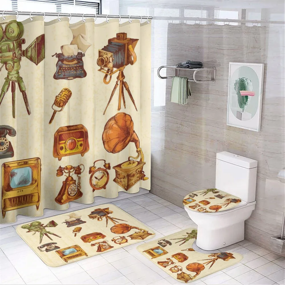 Retro Old Technology — 4-Piece Bathroom Set preview
