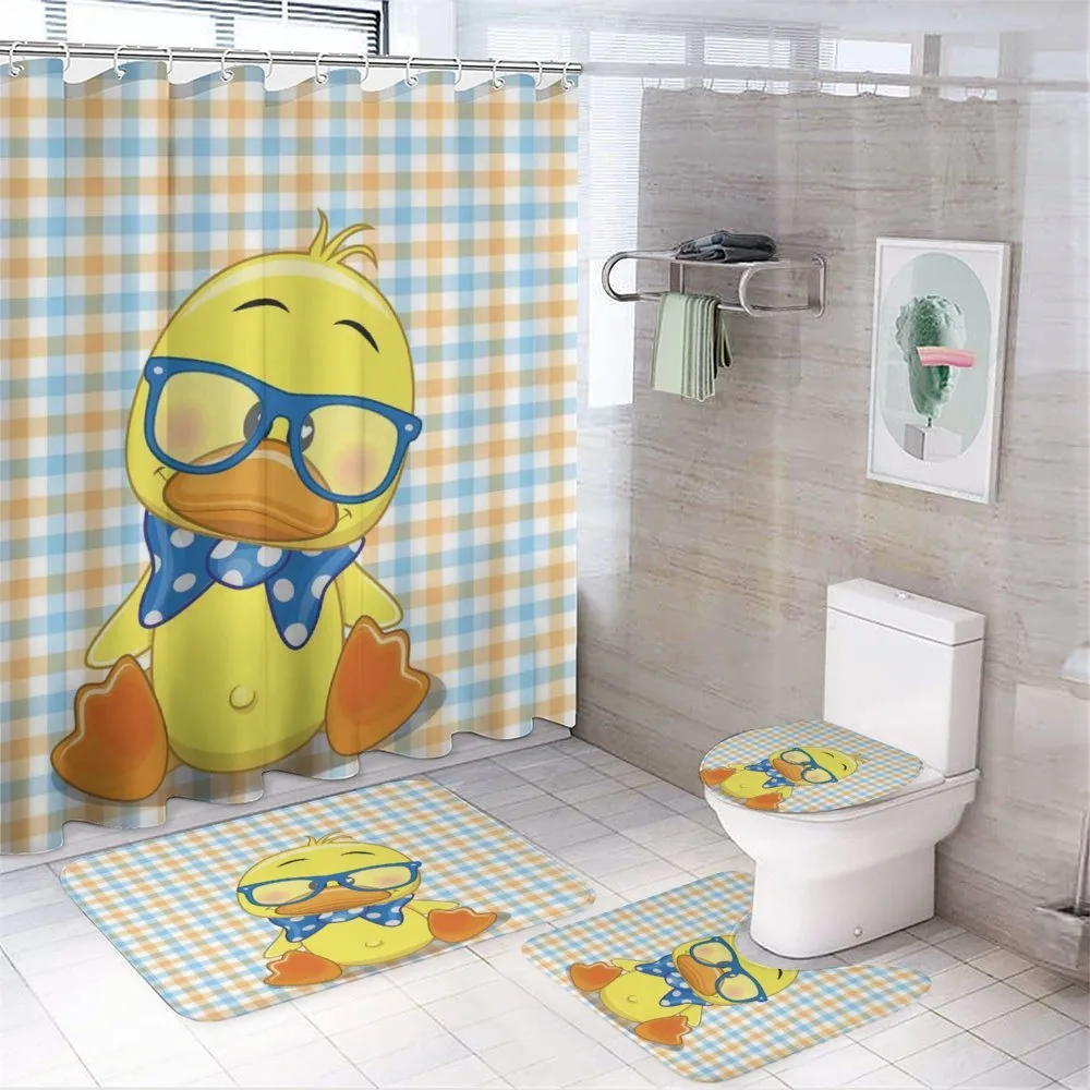 Hipster Boho Cool Duck — 4-Piece Bathroom Set preview