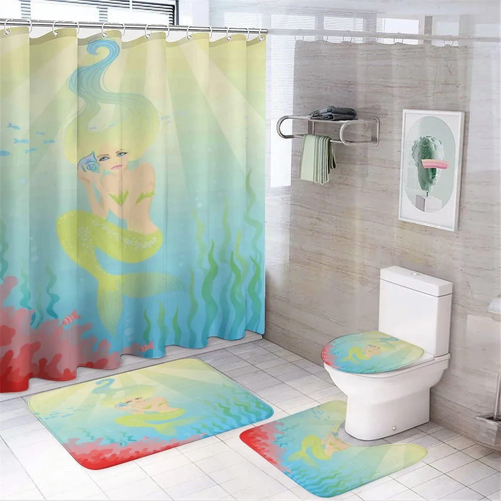 Unusual Mermaid Shell — 4-Piece Bathroom Set preview