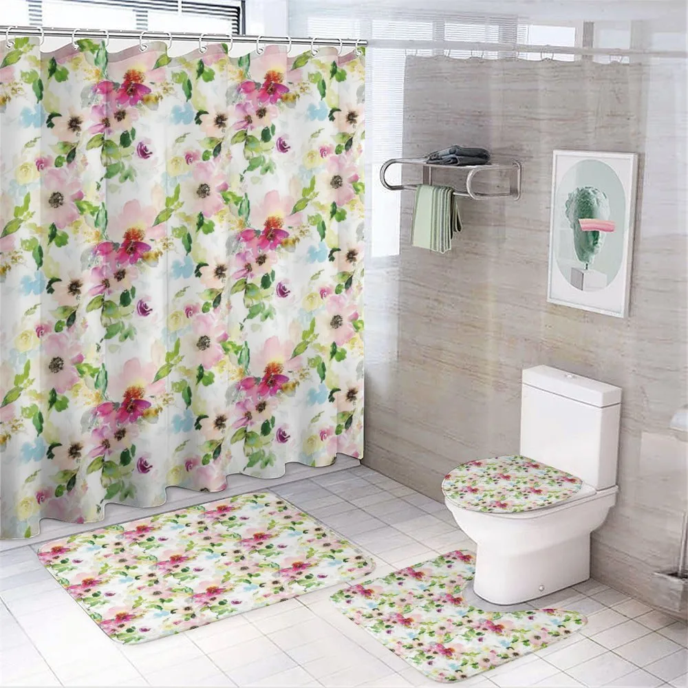 Spring Flowers Pastel — 4-Piece Bathroom Set preview