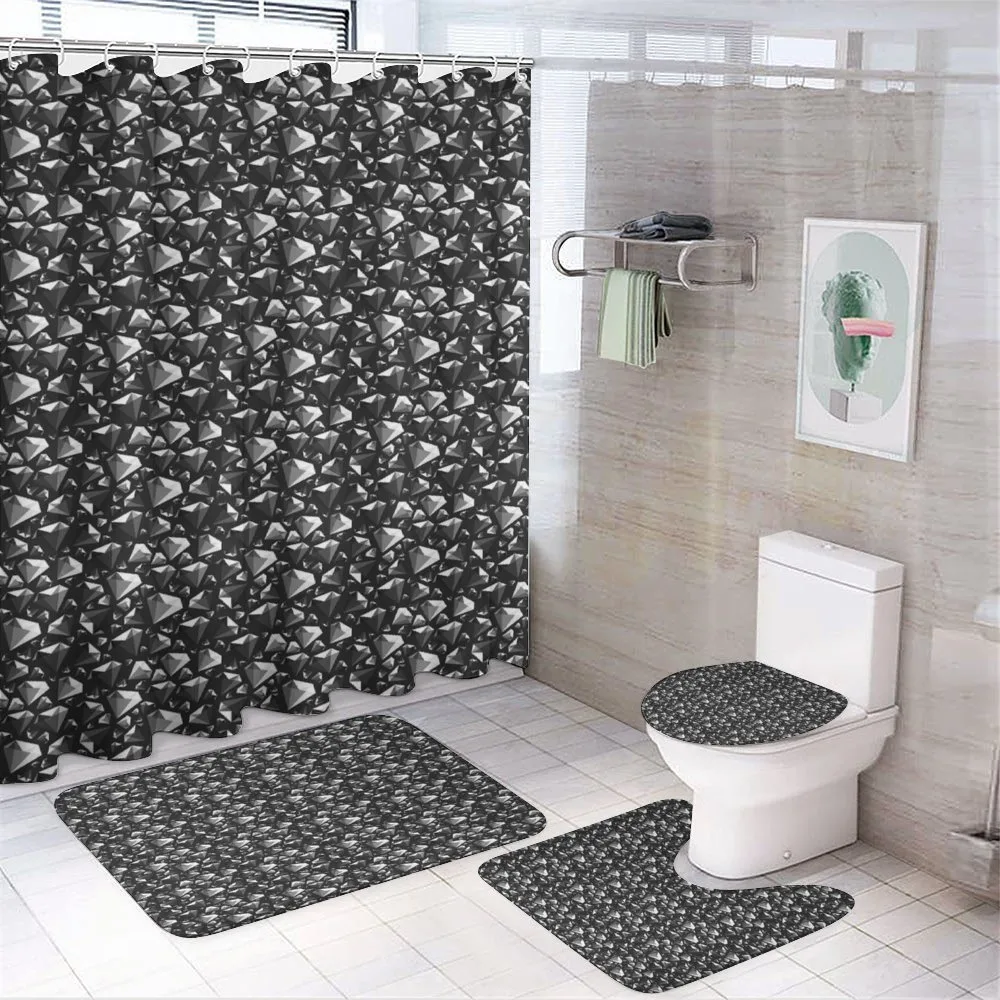 Low Poly Diamond Shapes — 4-Piece Bathroom Set preview