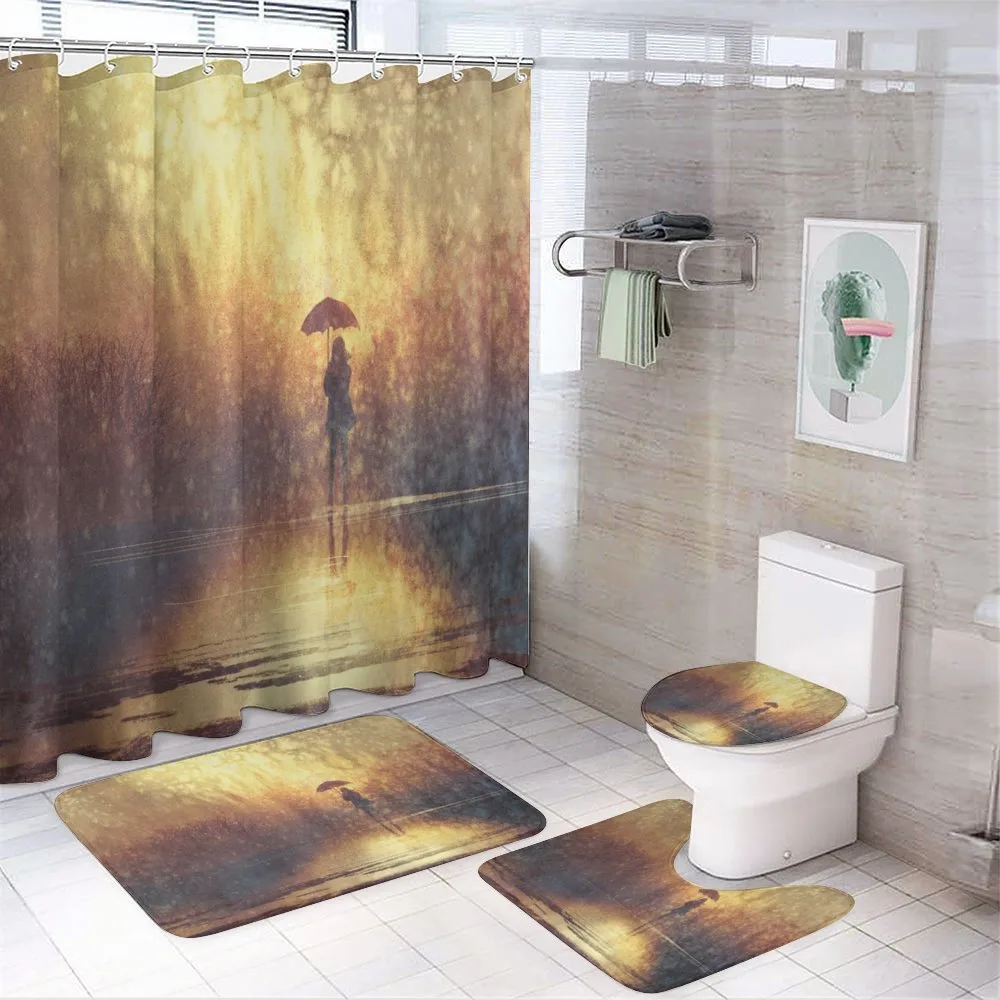 Woman Under the Rain — 4-Piece Bathroom Set preview