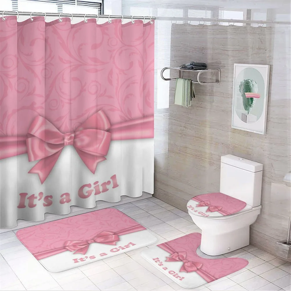 Its a Girl and Ribbon — 4-Piece Bathroom Set preview