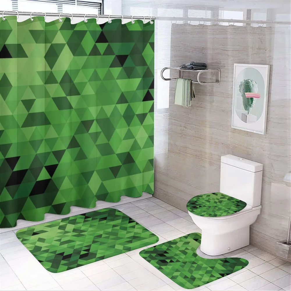 Triangles Abstract Mosaic — 4-Piece Bathroom Set preview