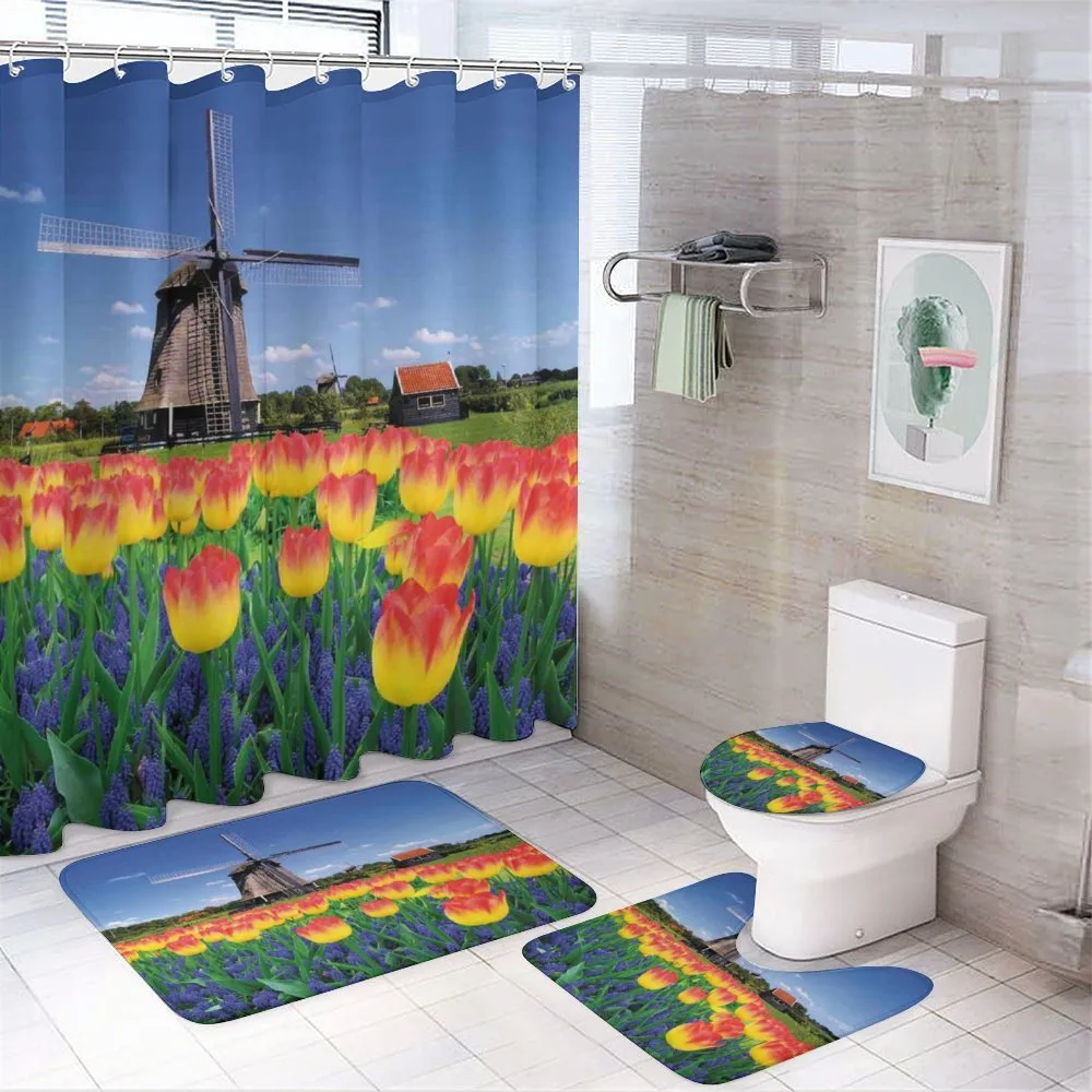 Blooming Tulip Windmill — 4-Piece Bathroom Set preview