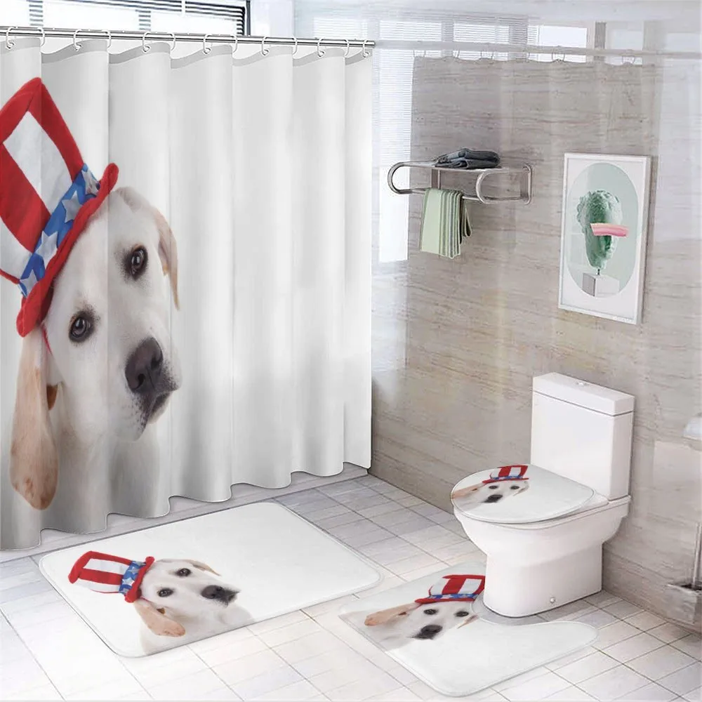 Dog with Hat — 4-Piece Bathroom Set preview