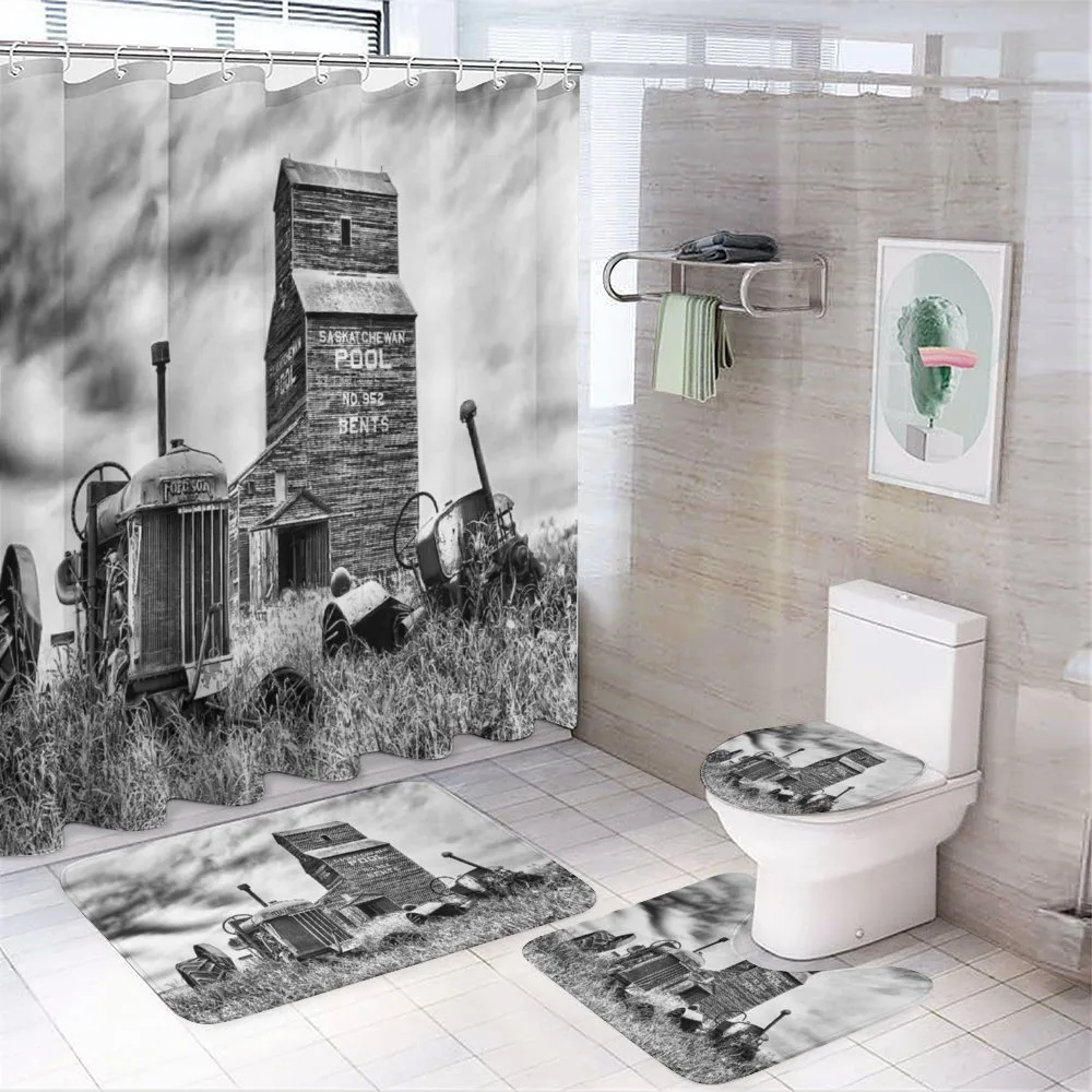 Old Vintage 60s Tractor — 4-Piece Bathroom Set preview