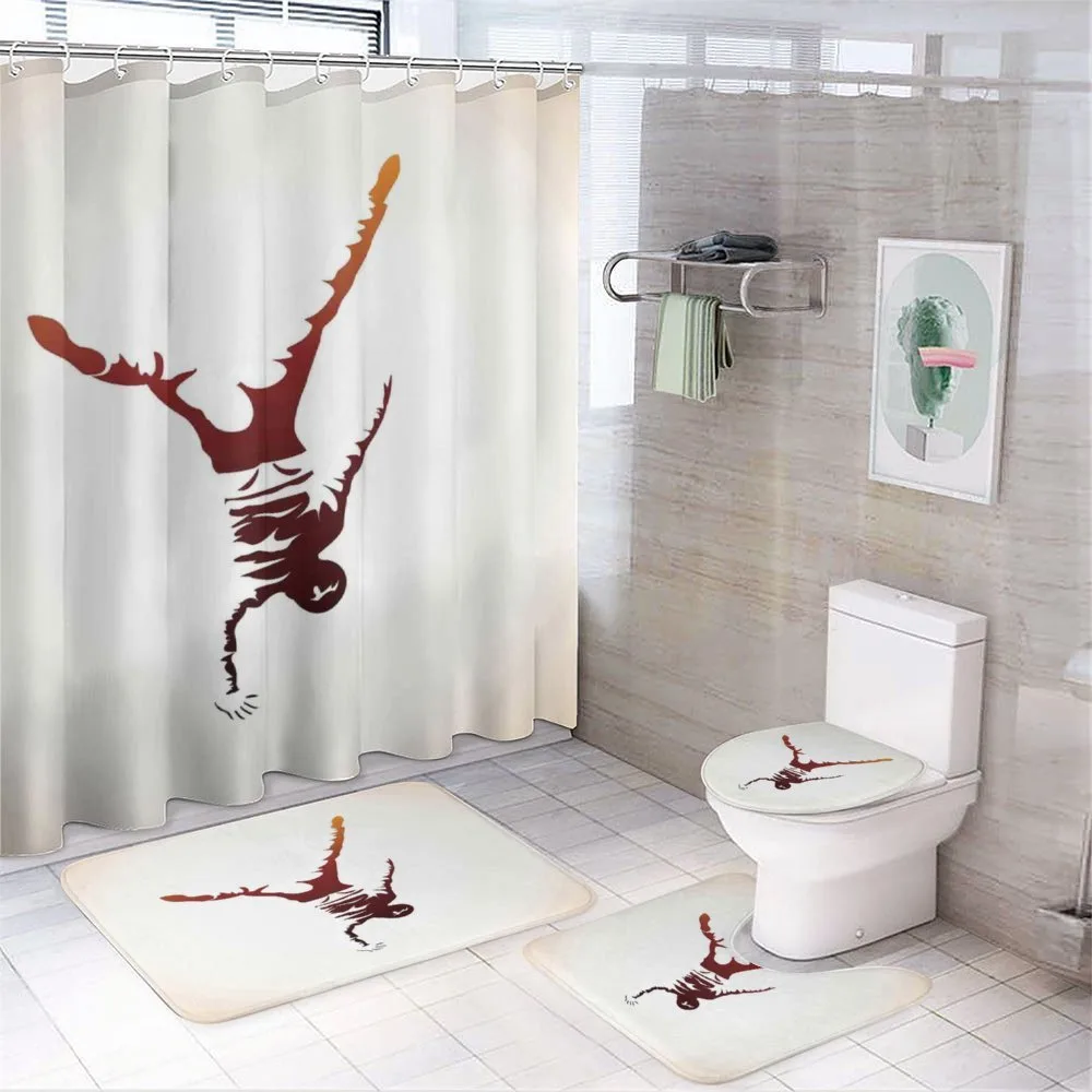 Silhouette Breakdancer — 4-Piece Bathroom Set preview