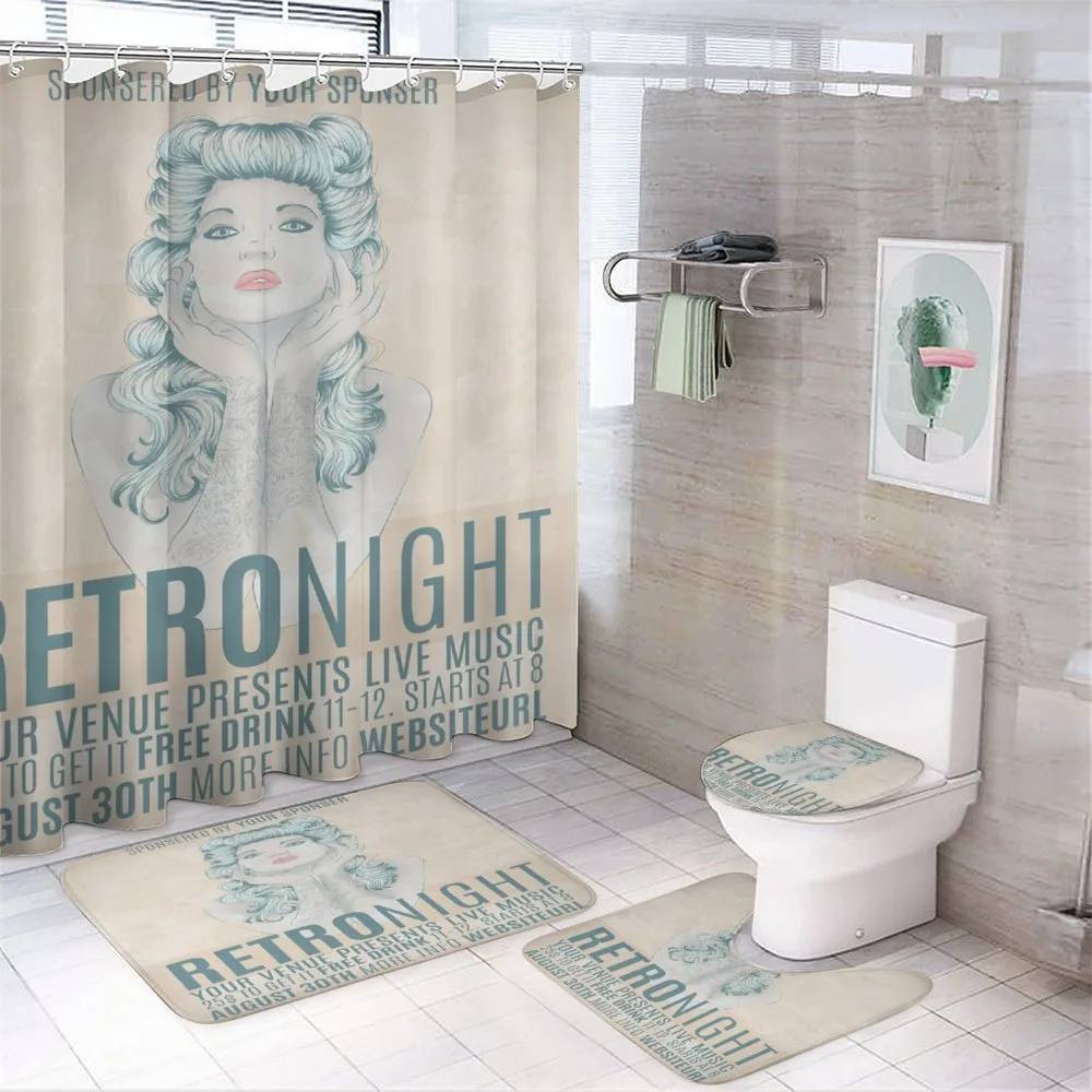 Retro Night Party Woman — 4-Piece Bathroom Set preview