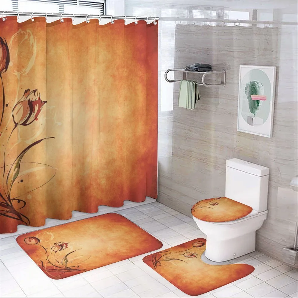 Vintage Style Rose Bloom — 4-Piece Bathroom Set preview