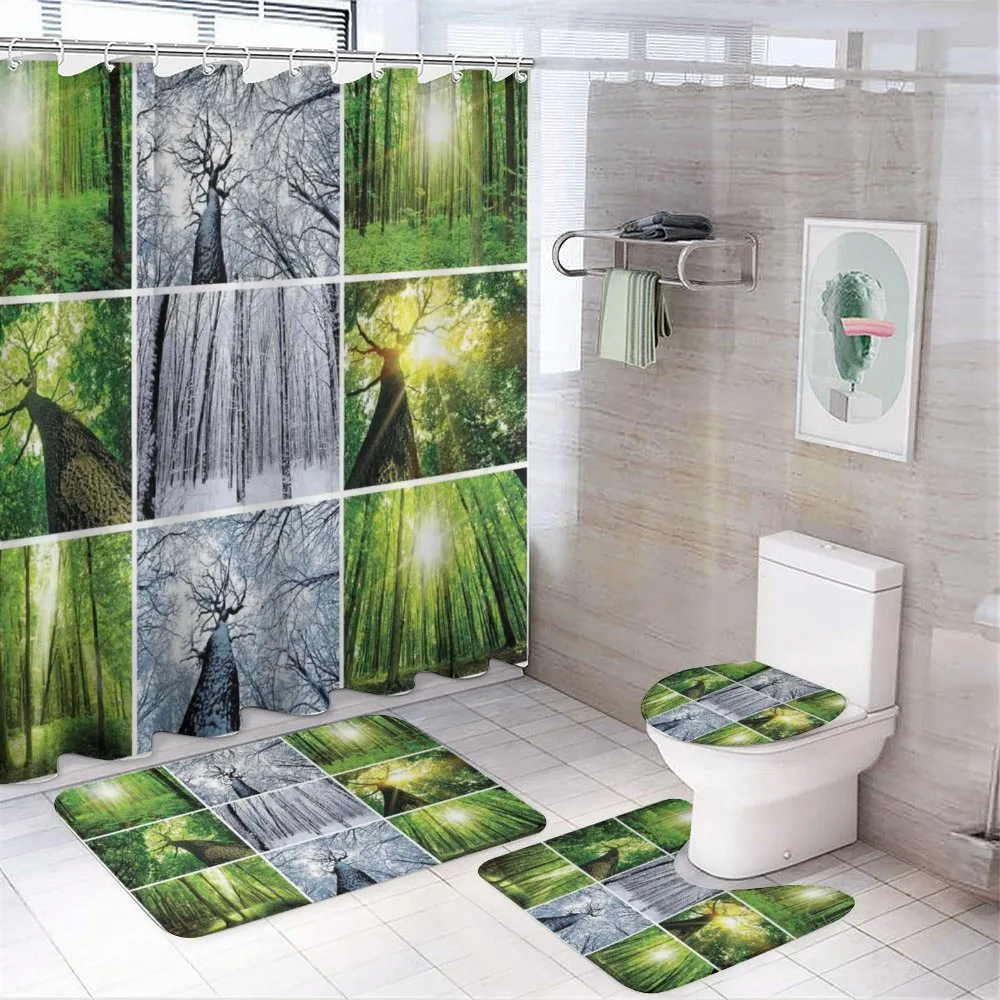 Woodland Winter and Spring — 4-Piece Bathroom Set preview
