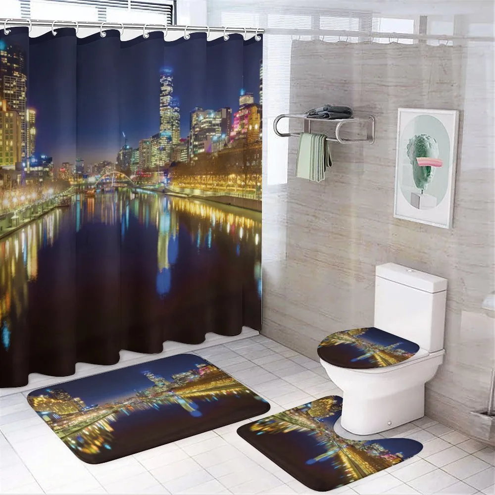 Night in Melbourne River — 4-Piece Bathroom Set preview