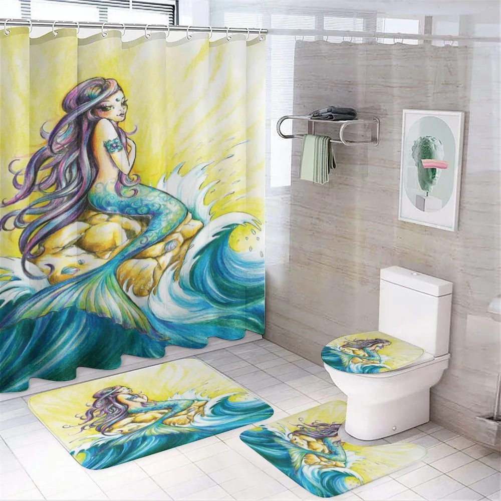 Fantasy Woman on Rock — 4-Piece Bathroom Set preview