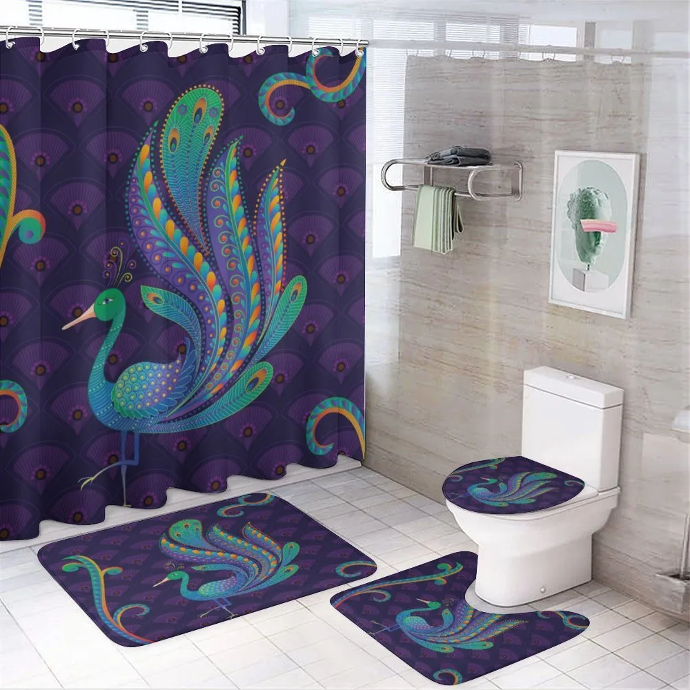 Oriental Bird Feather — 4-Piece Bathroom Set preview