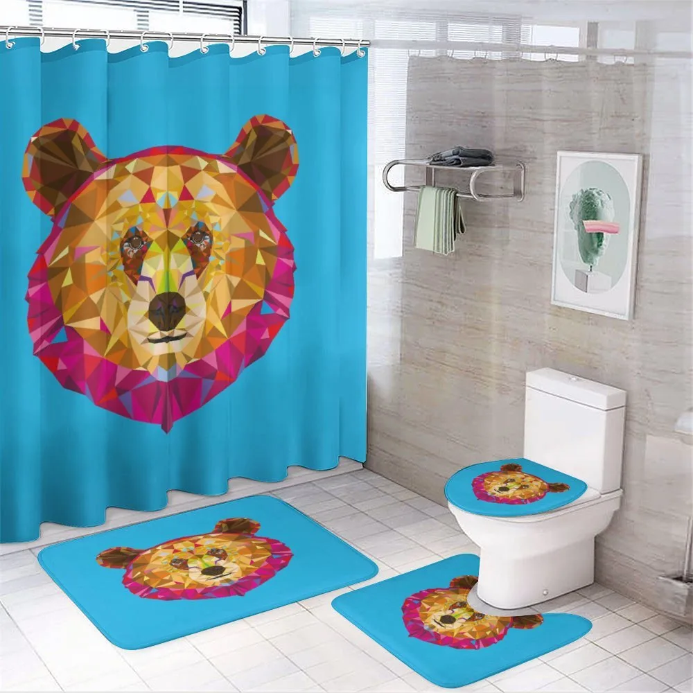 Geometric Head Poly Effect — 4-Piece Bathroom Set preview