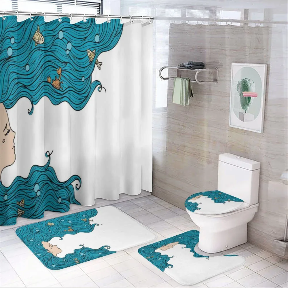 Girl Oceanic Hairstyle — 4-Piece Bathroom Set preview