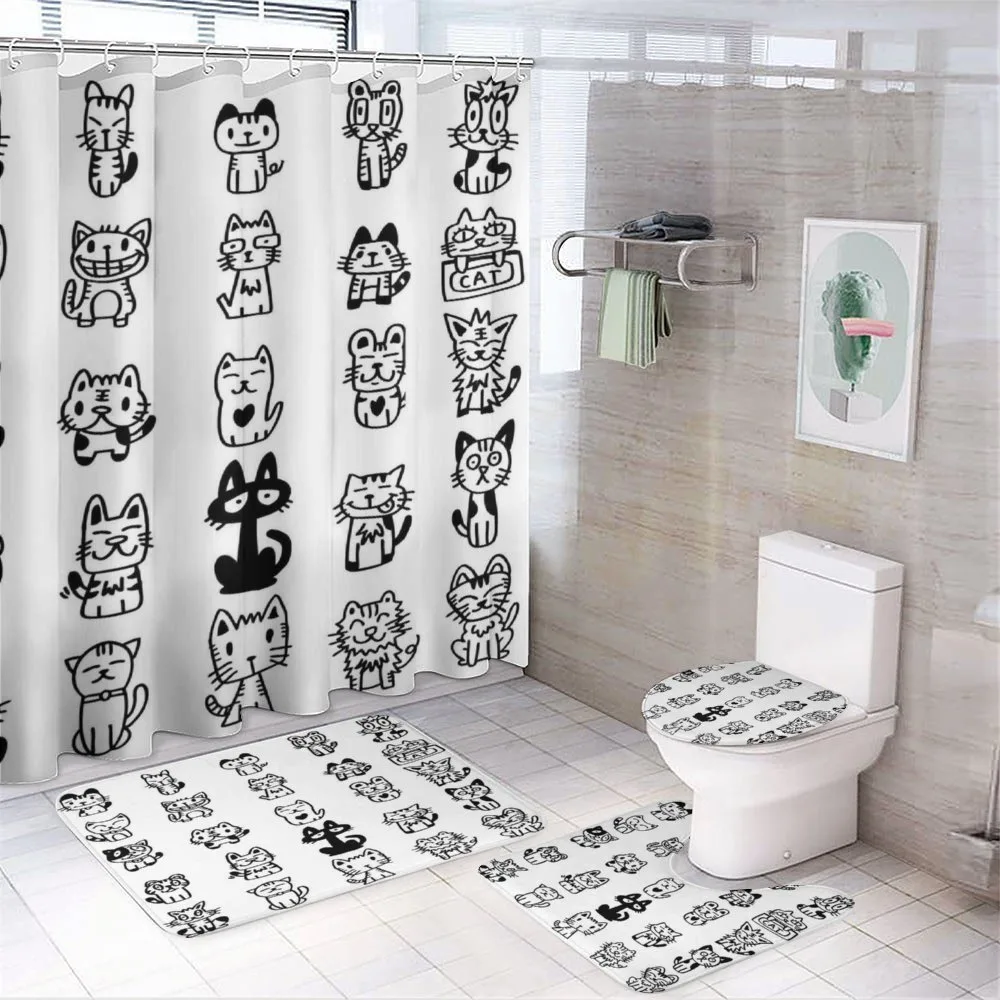 Cats with Happy Faces — 4-Piece Bathroom Set preview