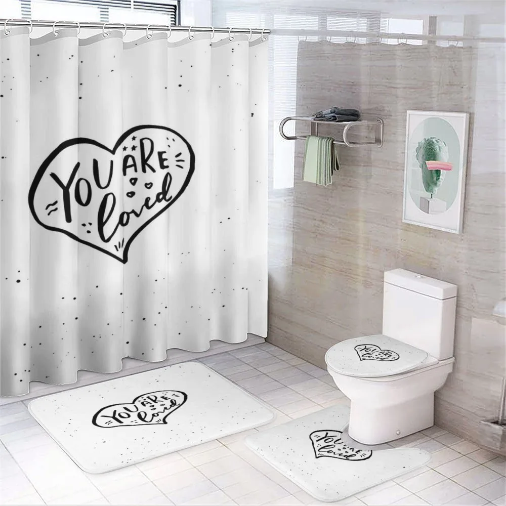 You Are Loved Heart — 4-Piece Bathroom Set preview
