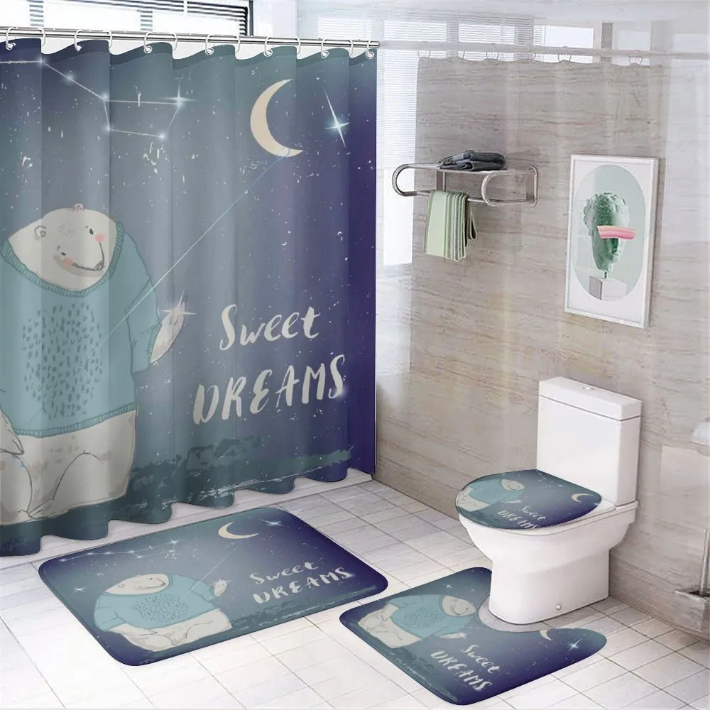 Polar Bear Holding a Star — 4-Piece Bathroom Set preview