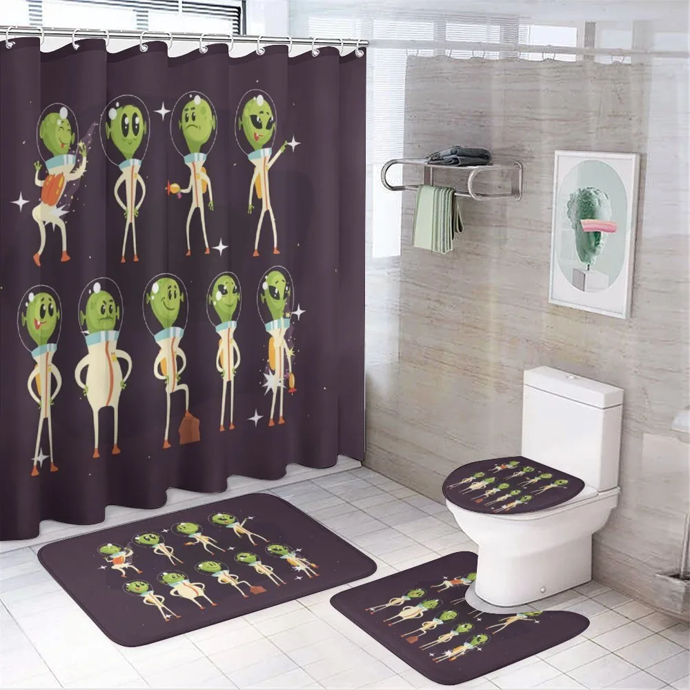 Little Green Ufo in Suits — 4-Piece Bathroom Set preview