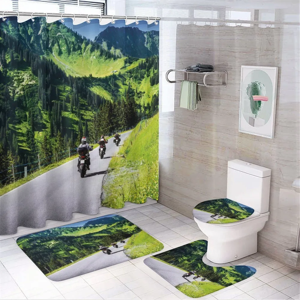 Bike Riders on Mountain — 4-Piece Bathroom Set preview