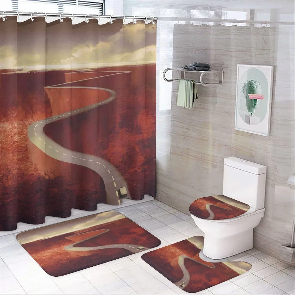 Windy Road Clouds — 4-Piece Bathroom Set preview