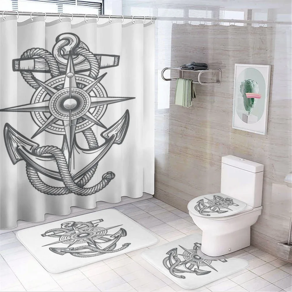 Anchor Rope Sketch — 4-Piece Bathroom Set preview