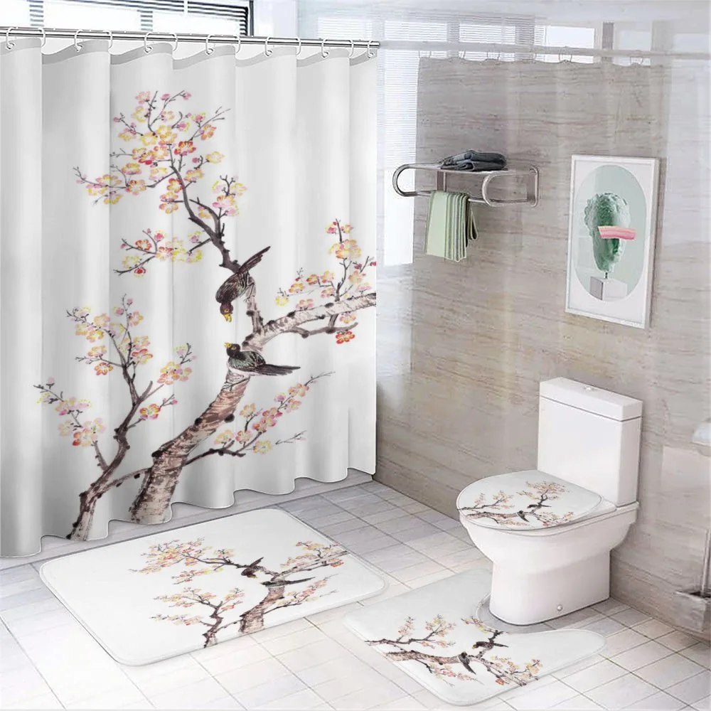 Chinese Paint of Flowers — 4-Piece Bathroom Set preview