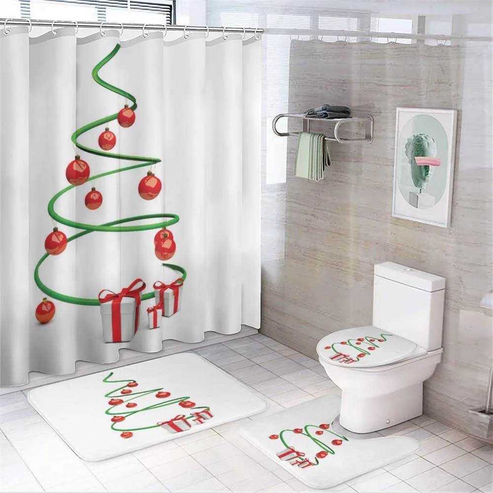 Abstract Xmas Tree — 4-Piece Bathroom Set preview