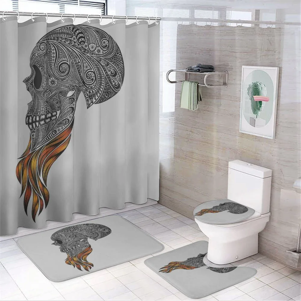 Abstract Art Skull Beard — 4-Piece Bathroom Set preview