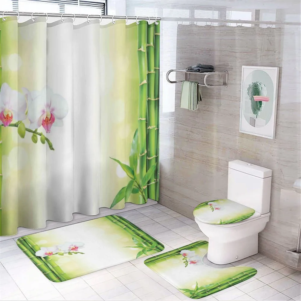 Orchids Bamboo Branches — 4-Piece Bathroom Set preview