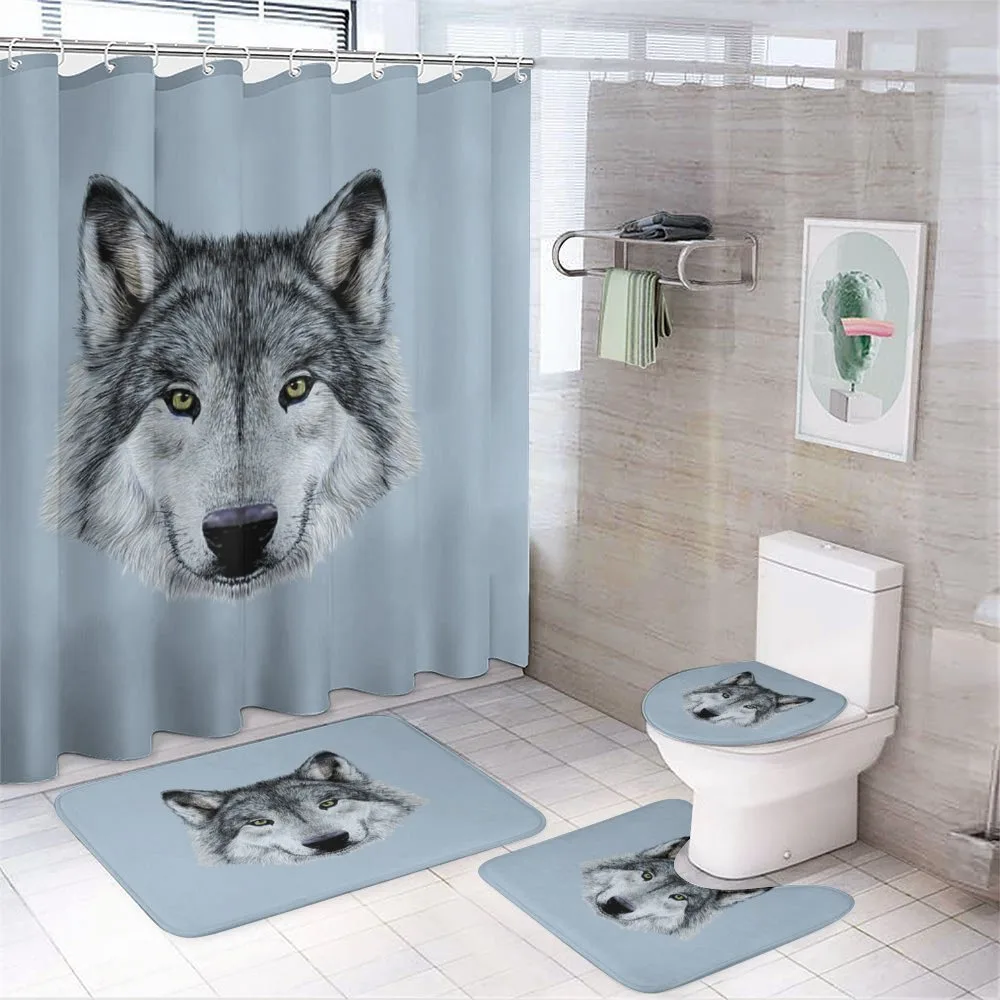Detailed Canine Expression — 4-Piece Bathroom Set preview