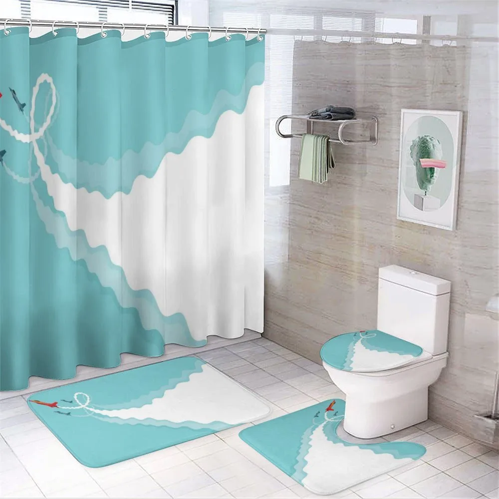 Acrobatic Flying Jets Doodle — 4-Piece Bathroom Set preview