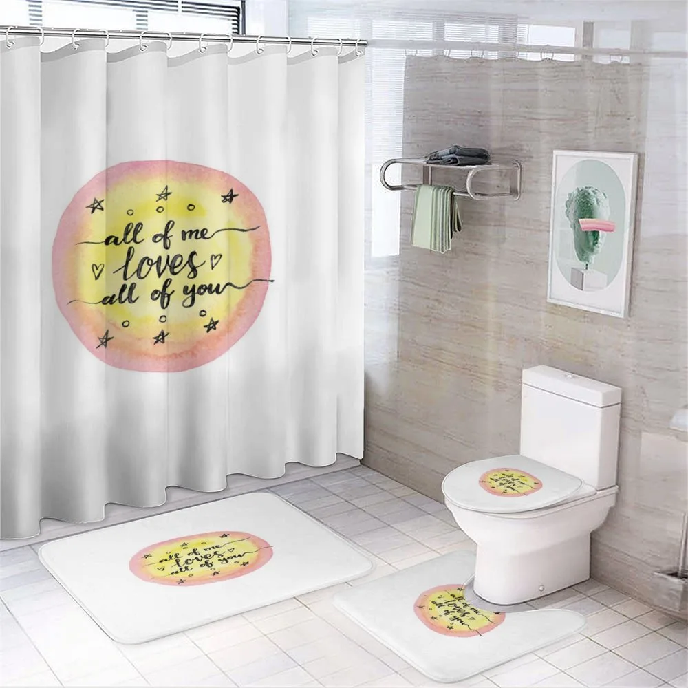 Calligraphic Watercolors — 4-Piece Bathroom Set preview