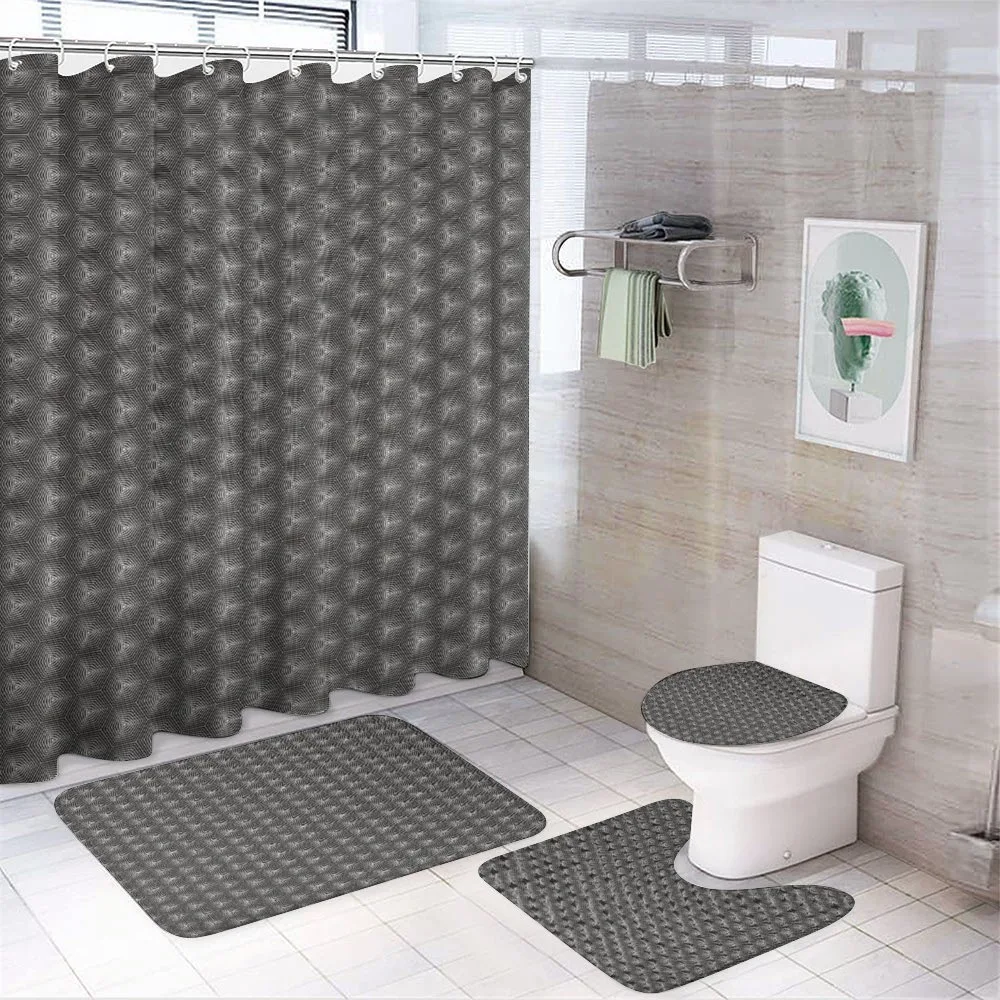 Triangles Striped Hexagons — 4-Piece Bathroom Set preview